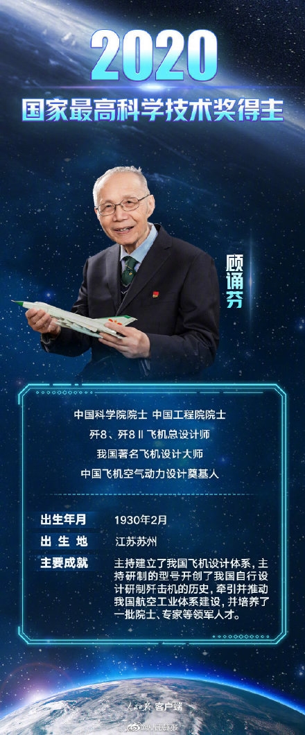 顧誦芬王大中獲國家最高科學技術獎：我國著名飛機設計大師獲獎